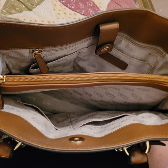 Michael Kors Hamilton Satchel Tote Luggage Brown Leather Large Handbag - Picture 3 of 3